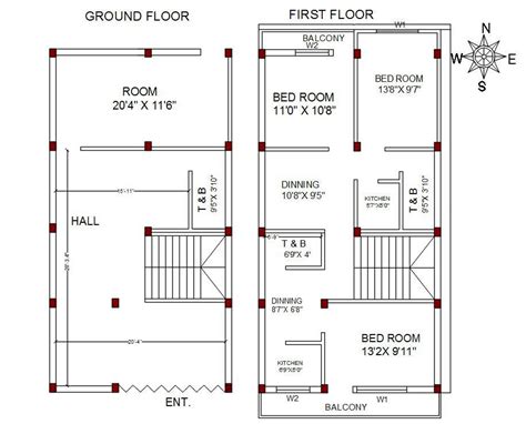 North Facing Bhk House Plan Autocad File Cadbull Off