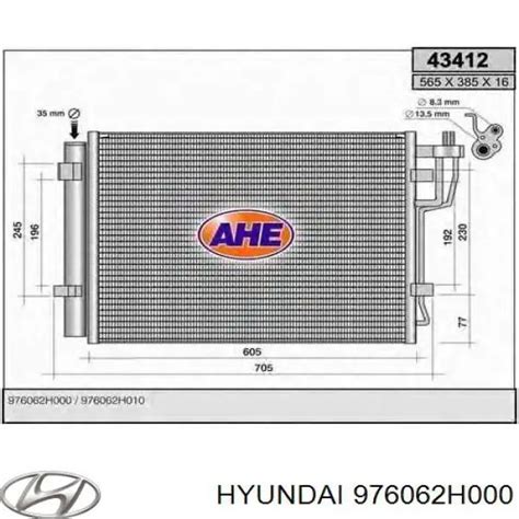 H Hyundai Kia Condensador Aire Acondicionado