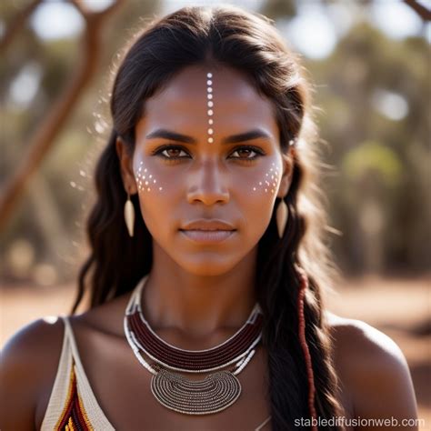 Australian Aboriginal Female Portrait Stable Diffusion Online