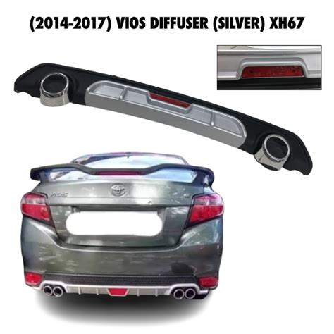 OSCPA 2014 2015 2016 2017 TOYOTA VIOS SILVER Car Rear Bumper Diffusers