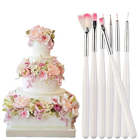 7pcs Set Cake Painting Brush Fondant Tools Baking Pen Tools Cupcake