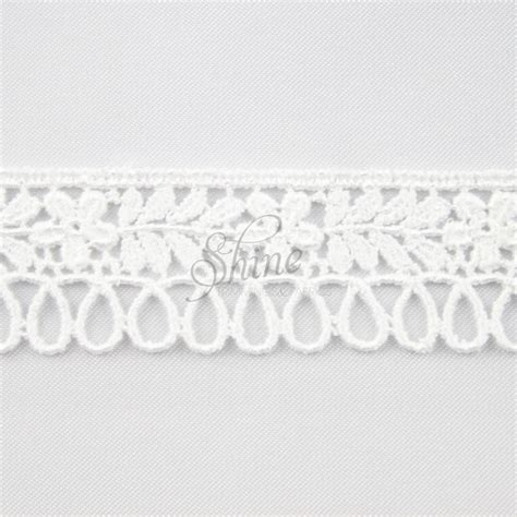 Guipure Lace Trimming White Shine Trimmings Fabrics