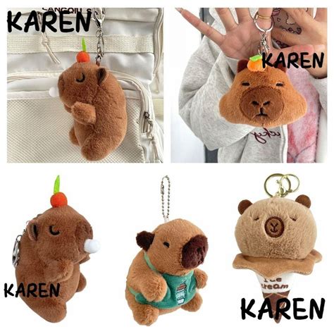 Karen Plush Capybara Keychain Multicolor Toy Cartoon Capybara Pendant