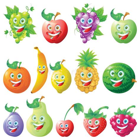 Cartoon Fruit Collection Stock Vector Illustration Of Clipart