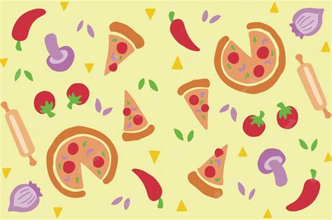 Fondo De Patrón De Rebanada De Pizza De Dibujos Animados Vector Premium