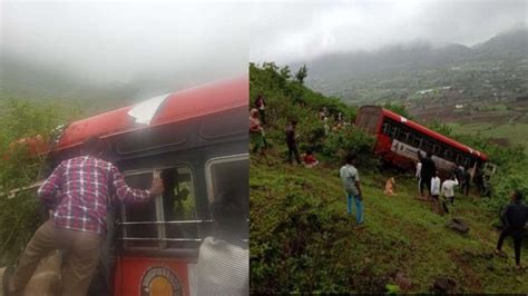 Maharashtra One Killed At Least 25 Others Injured As Bus Falls Into