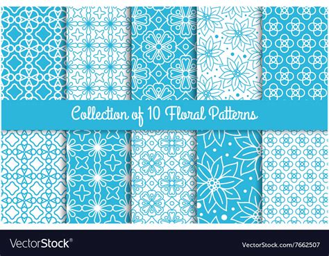 Simple floral patterns set Royalty Free Vector Image