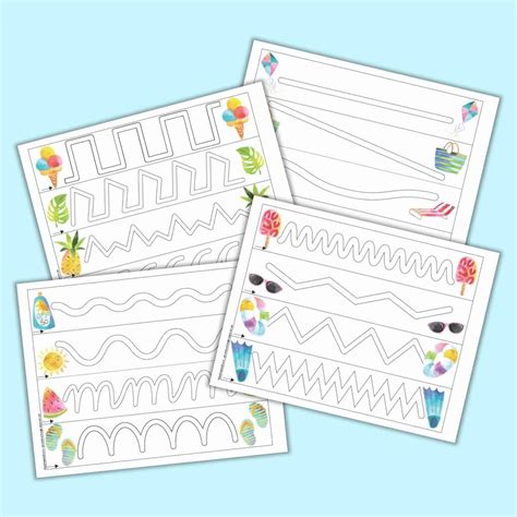 Summer Themed Tracing Pages For Preschool