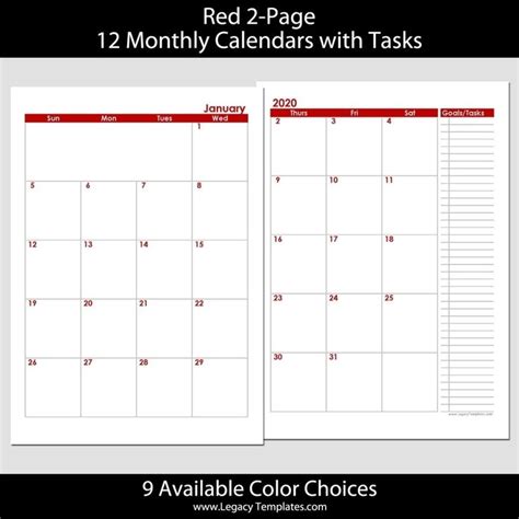 Impressive Printable 2 Page Calendar Template | Monthly calendar ...