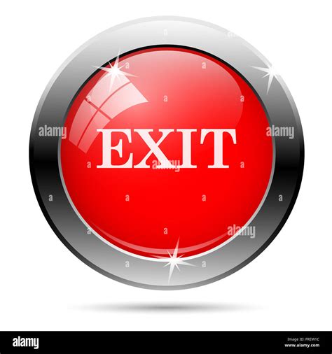 Exit Icon With White On Red Background Stock Photo Alamy