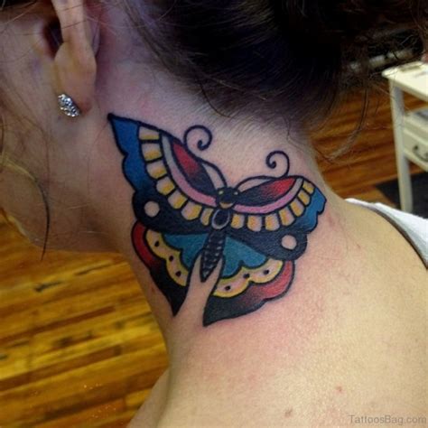 97 Decent Butterfly Tattoos On Neck - Tattoo Designs – TattoosBag.com