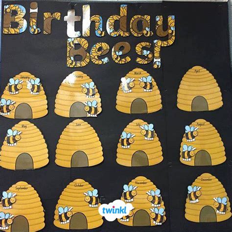 Birthday Bulletin Boards Classroom Birthday Birthday Wall Bee