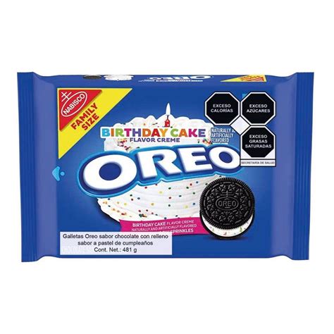 Galletas Nabisco Oreo Sabor Chocolate Rellenas Sabor Pastel De Cumpleaños 481 G Walmart