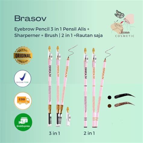 Brasov Eyebrow Pencil In Pensil Alis Sharperner Brush In