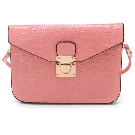 Mulheres Sacos Crossbody Couro De Crocodilo Pequenas Meninas Ombro