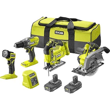 Komplettes RYOBI Paket 5 Werkzeuge 2 Batterien 2 0Ah Und 4 0Ah 1