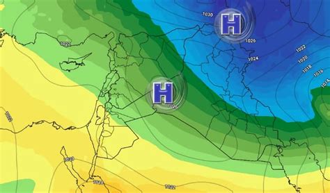 الأردن كتلة هوائية باردة إلى شديدة البرودة وجافة تندفع نحو المملكة