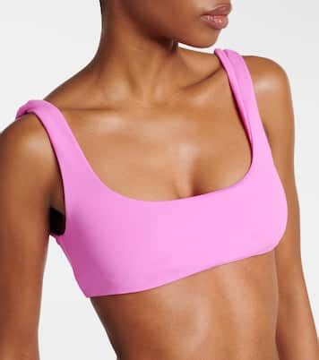 Rounded Edges Bikini Top In Pink Jade Swim Mytheresa