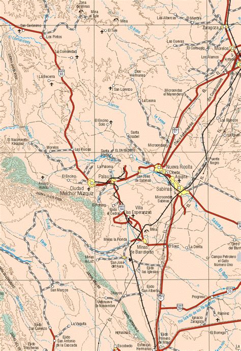 Coahuila Mexico Map 7 Map Of Coahuila Mexico 7 Mapa De Coahuila 7