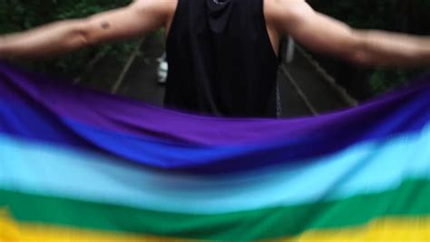 Gay Boy Waving Rainbow Flag Stock Footage Video 100 Royalty Free