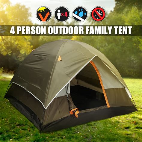 4 Person Double layer Tents Waterproof UV Weather Resistant Family ...