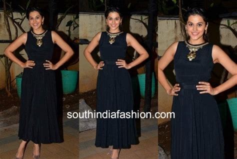 Tapsee Pannu In A Black Dress At Elijah Woods Party