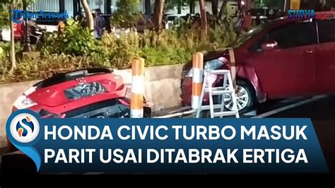 Kronologi Honda Civic Turbo Ditabrak Suzuki Ertiga Hingga Tercebur