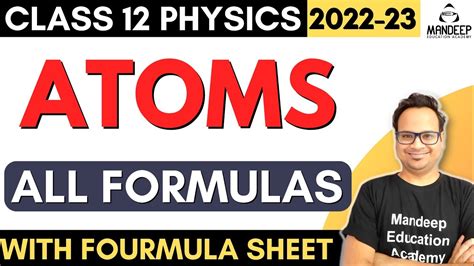 Atoms Class Physics All Formulas With Formula Sheet Pdf Board