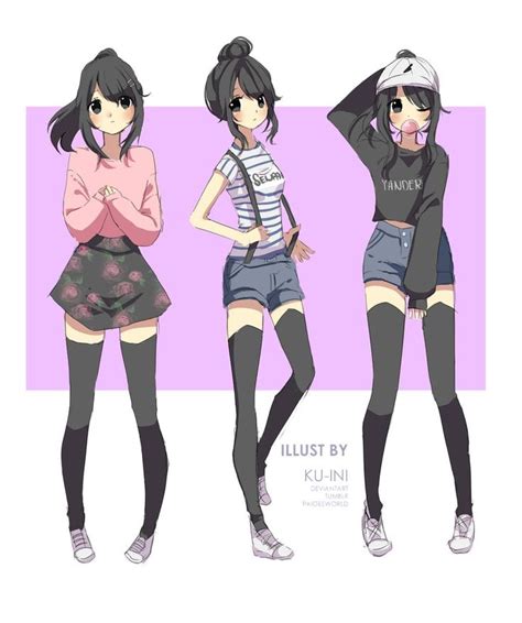 Yandere Chan Outfits By Ku Ini On Deviantart Drawing Anime Clothes