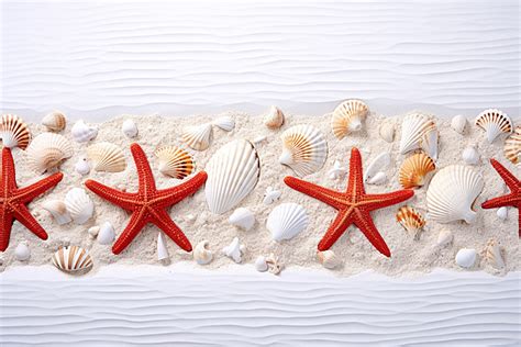 Sandy Shore Seashells Beach Starfish Starfish For Digital Background