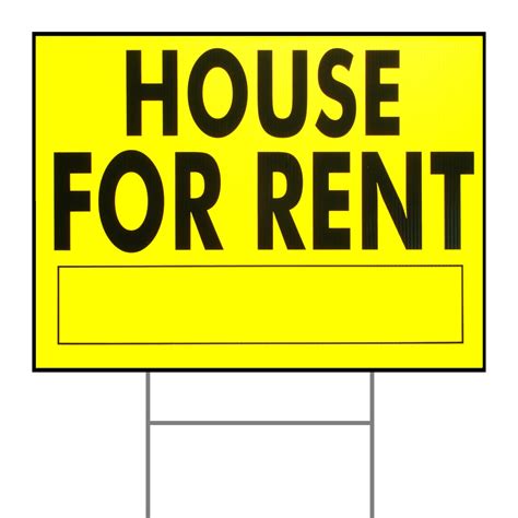 18 X 24 Plastic House For Rent Signs With H Stakes — Monsterfastener