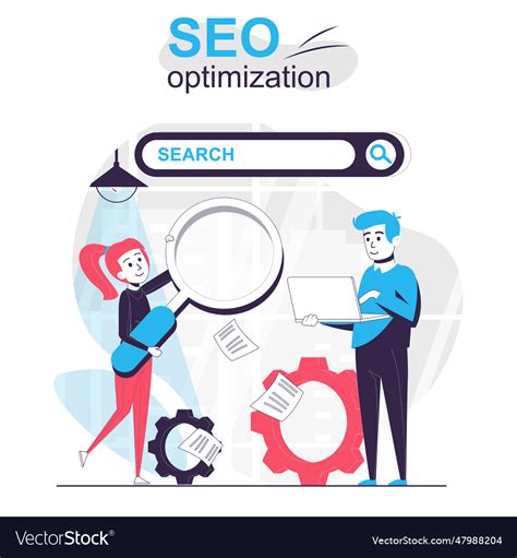 seo optimization isolated cartoon concept team vector image