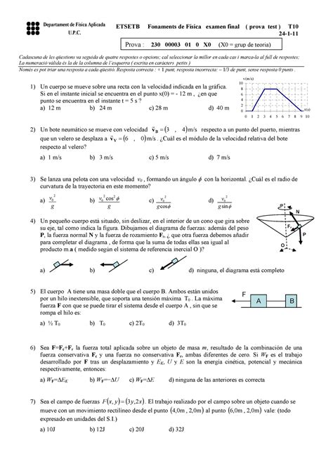 Examen Final Enero 2011 ETSETB Fonaments de Física examen final