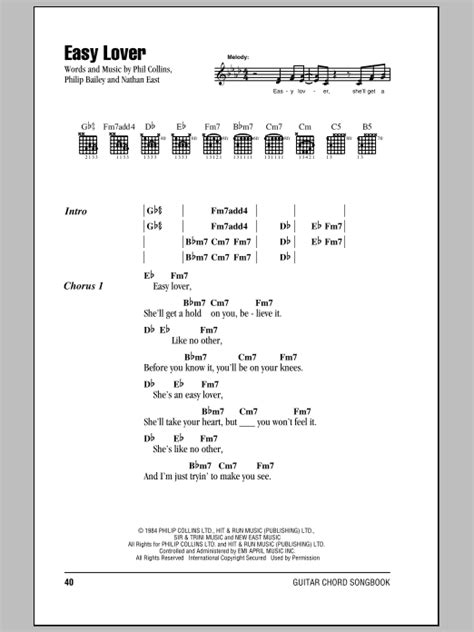 Easy Lover by Phil Collins & Philip Bailey - Guitar Chords/Lyrics - Guitar Instructor