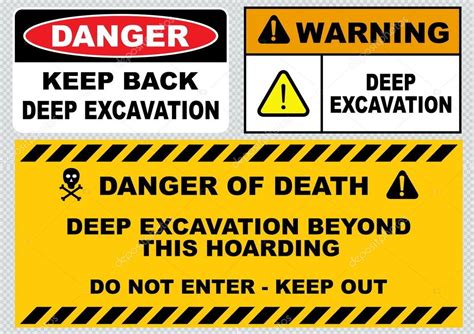 Danger Deep Excavation Sign Large 420mm 7yr water/fade proof safety OH&S Facility Maintenance ...