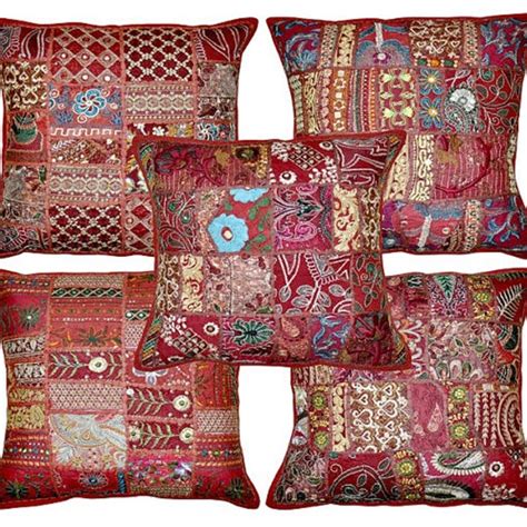 Indian Patchwork Cushion Cover Etsy