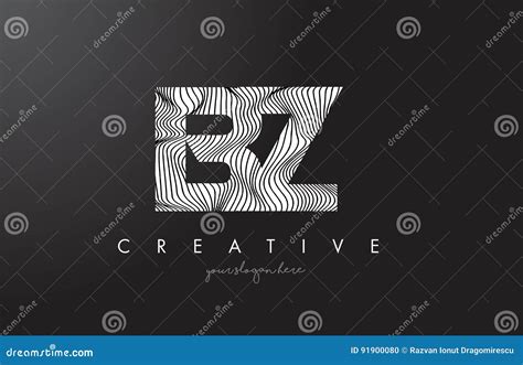 Bz B Z Letter Logo With Zebra Lines Texture Design Vector Stock Vector