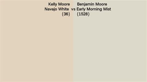 Kelly Moore Navajo White 36 Vs Benjamin Moore Early Morning Mist