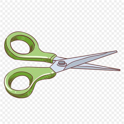 Hand Drawn Illustration Hd Transparent Hand Drawn Green Scissors