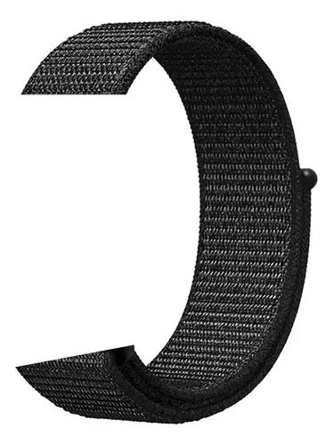 Pulseira Nylon Loop Compatível Apple Watch 42 44 45mm Cor Preto