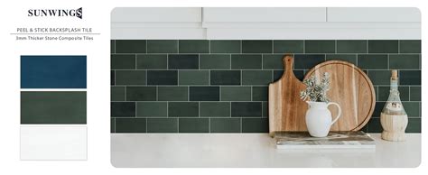 Sunwings Sheet Subway Peel And Stick Backsplash Tile X Green