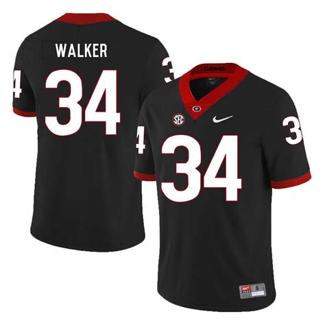 Georgia Bulldogs #34 Herchel Walker College Football Jersey Black - Top ...