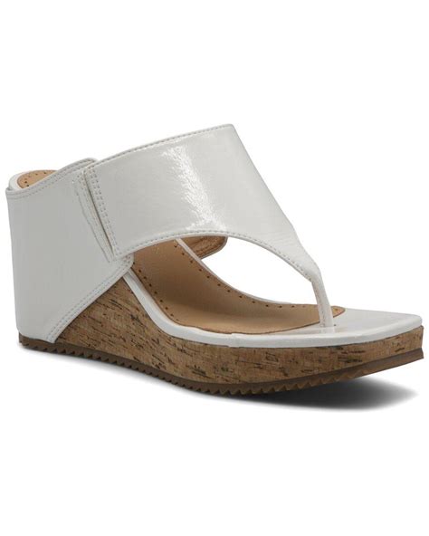 Adrienne Vittadini Chee Patent Sandal In White Lyst