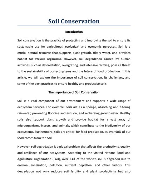 Soil Conservation Soil Conservation Introduction Soil Conservation Is