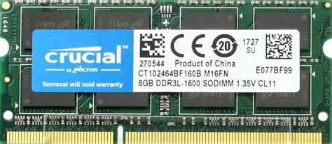 Crucial Ram Ct102464bf160b 8 Gb Ddr3 1600 Mhz Cl11 Laptop Memory