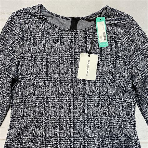 Nwt Hawthorn Womens Navy Aniya Jacquard Knit Depop