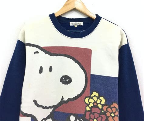 Snoopy Crewneck Sweatshirt Big Print Logo Snoopy Pullover Etsy