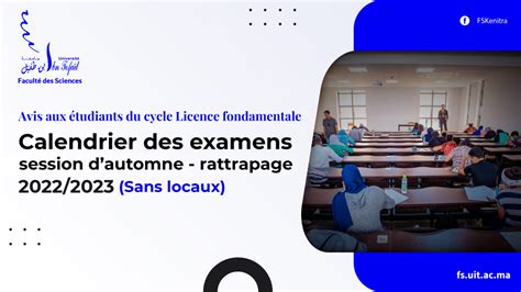 Calendrier Des Examens De La Session D Automne Rattrapage 2022 2023