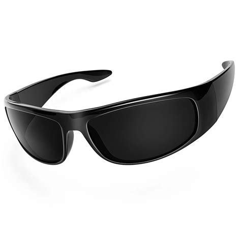 Maxjuli Dark Sunglasses For Men Wrap Around Sunglasses For Big Heads Men Uv400 Protection W8005