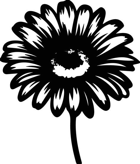 Ai Generated Gerbera Daisy Black Silhouette 40543119 Vector Art At Vecteezy